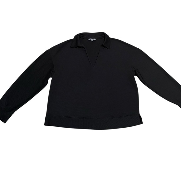 Adrianna Pappell Med Two Piece Matching Set Wide Leg Pants and Top Black Lounge - Picture 2 of 13